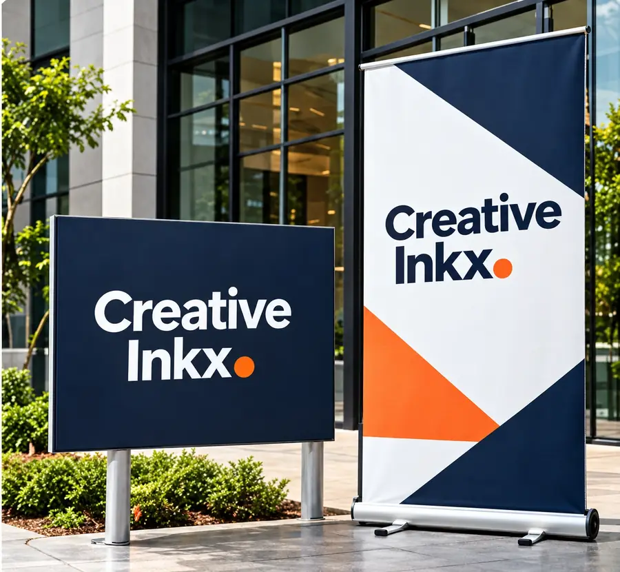Creative Inkx yard sign and retractable banner